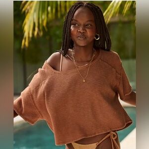 Aerie OFFLINE “Burst a Move” Waffle Crop Top with Pocket